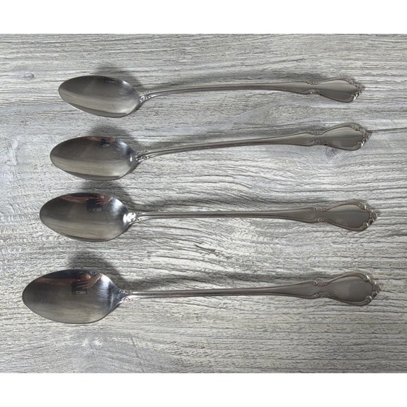 Oneida Other - Oneida Chatelaine Set Of 4 Iced Tea Spoons Stainless Flatware Vintage 7.5" Long